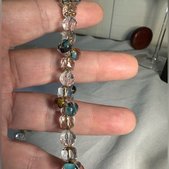 Vintage Crystal and art glass bead necklace - Picture 9 of 10